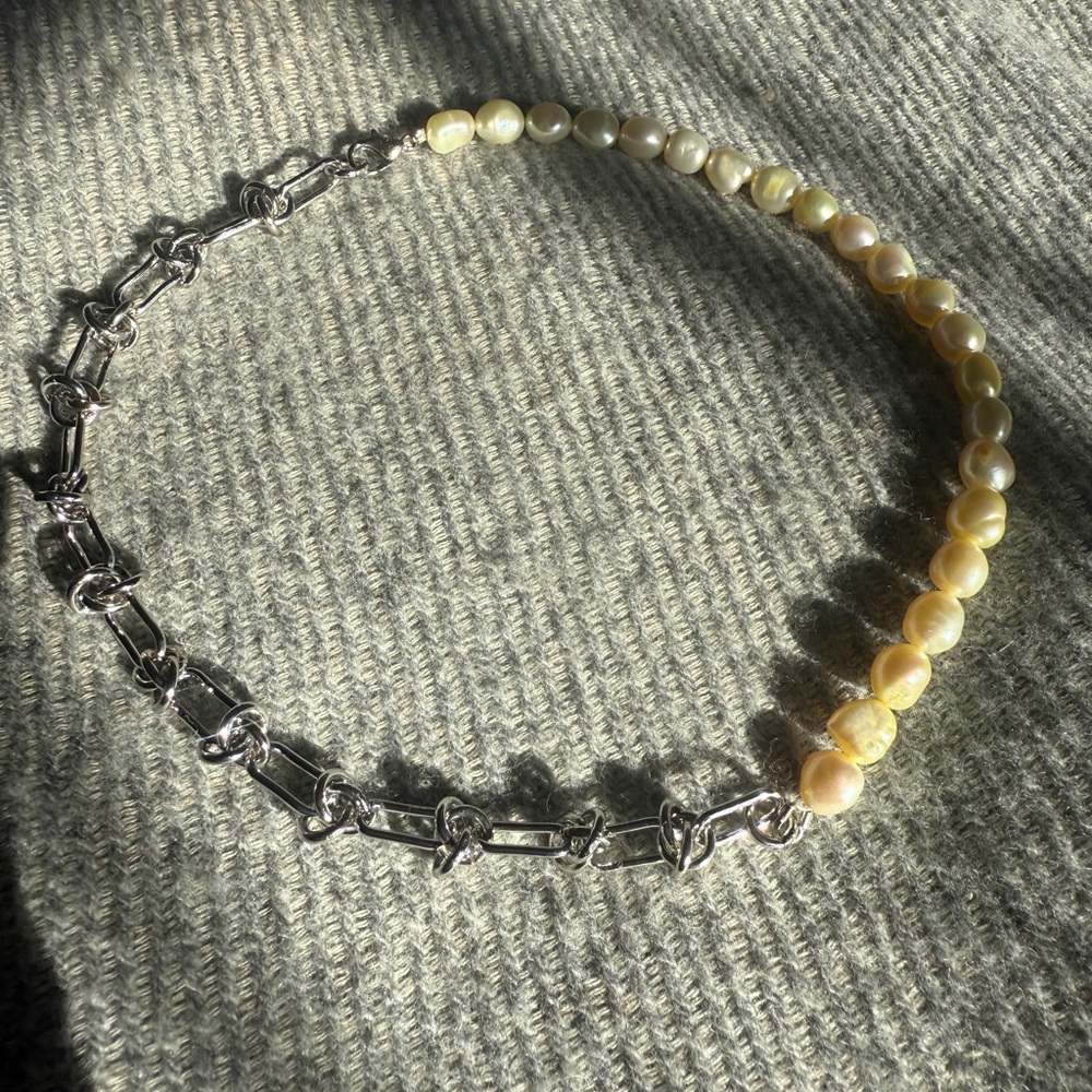 Elegant Pearl and Silver Chain Necklace